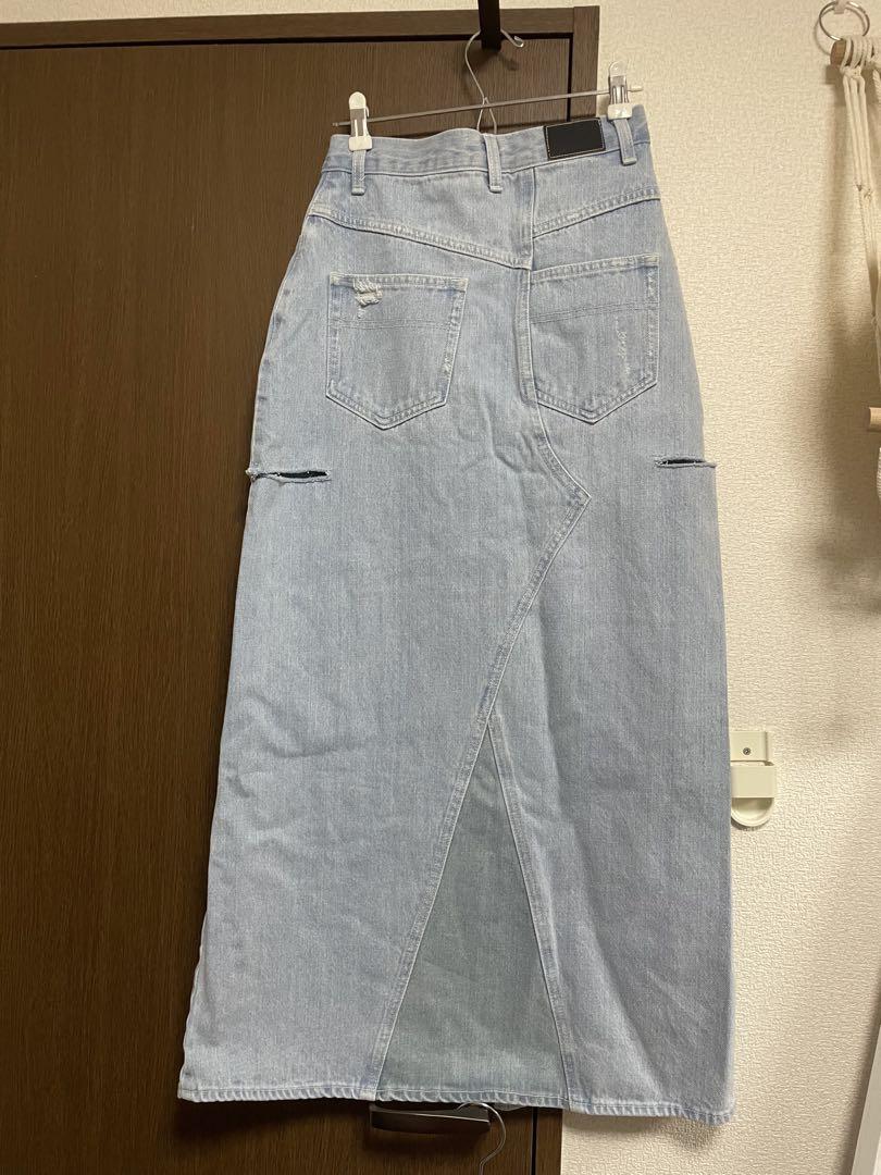 スカート back bi color patchwork remake denim SK