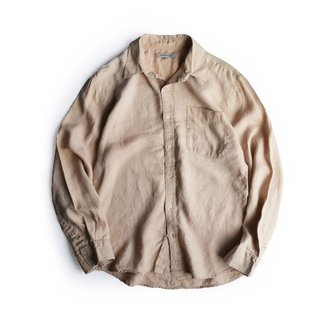 SAINT LAURENT サーモンピンクベージュ 長袖シャツ SAINT LAURENT - SAINT LAURENT コットン100%サーモンピンク