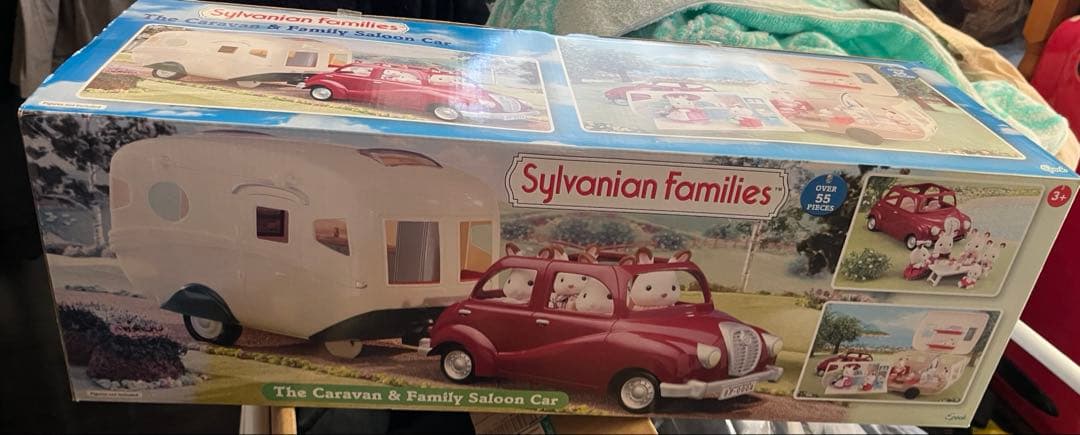 海外版 シルバニアファミリー キャラバンとファミリーサルーンカーやや傷や汚れあり