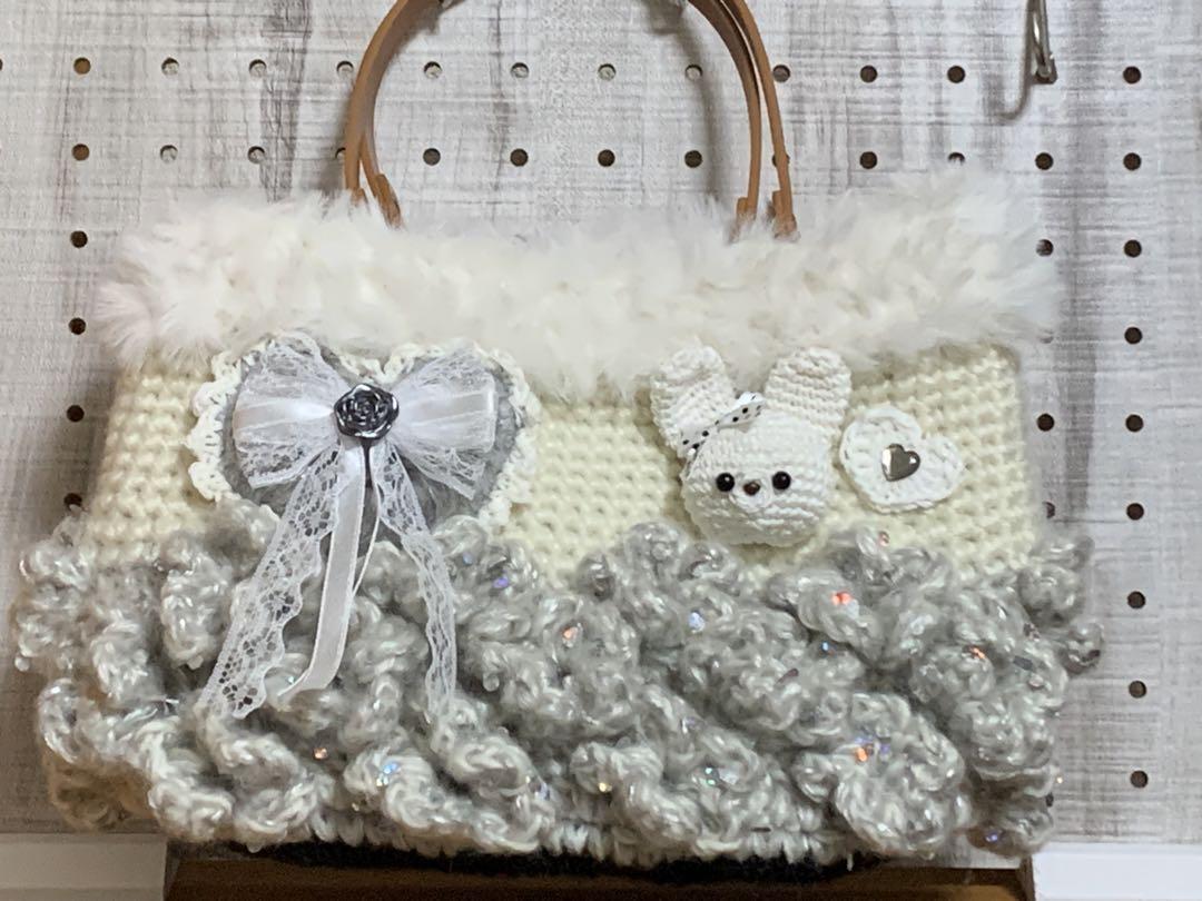 こり様オーダー♡white♡トートバッグ♡あみぐるみ♡ハンドメイド♡