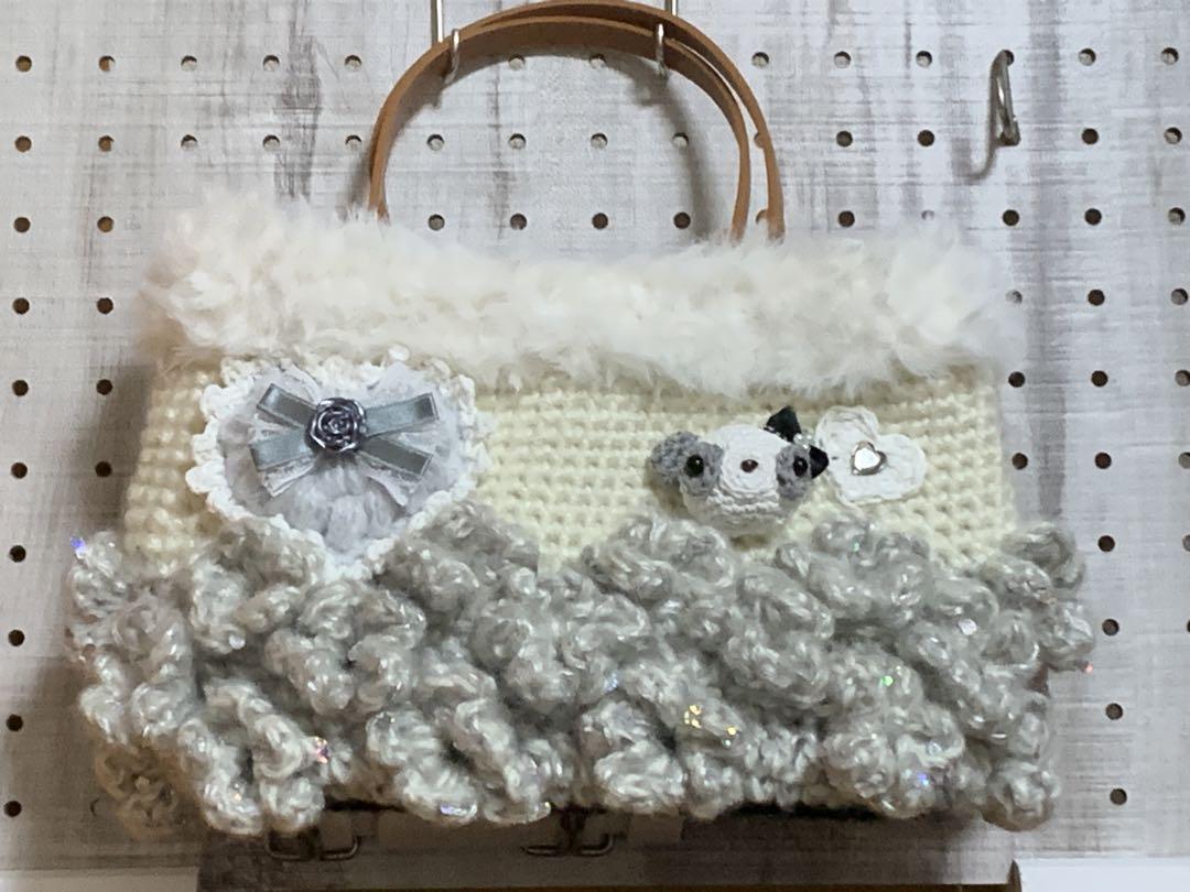 こり様オーダー♡white♡トートバッグ♡あみぐるみ♡ハンドメイド♡