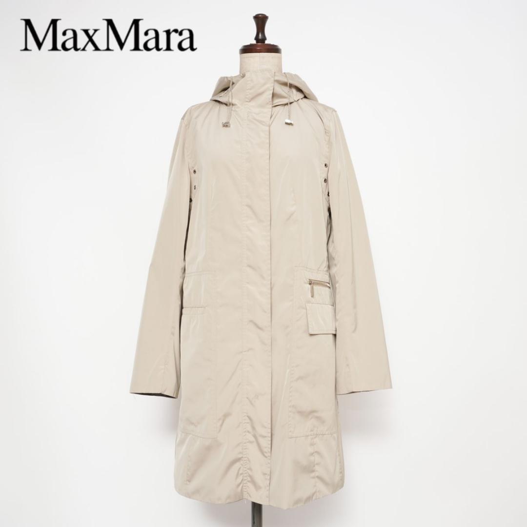 S MaxMara フーデッドスプリングコート ベージュ 40 *ED737