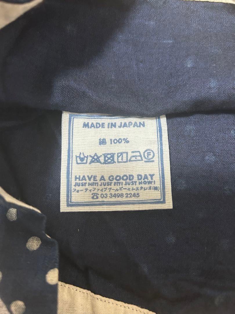 45R 薄オックスプリントのレフアブラウス（インディゴ）