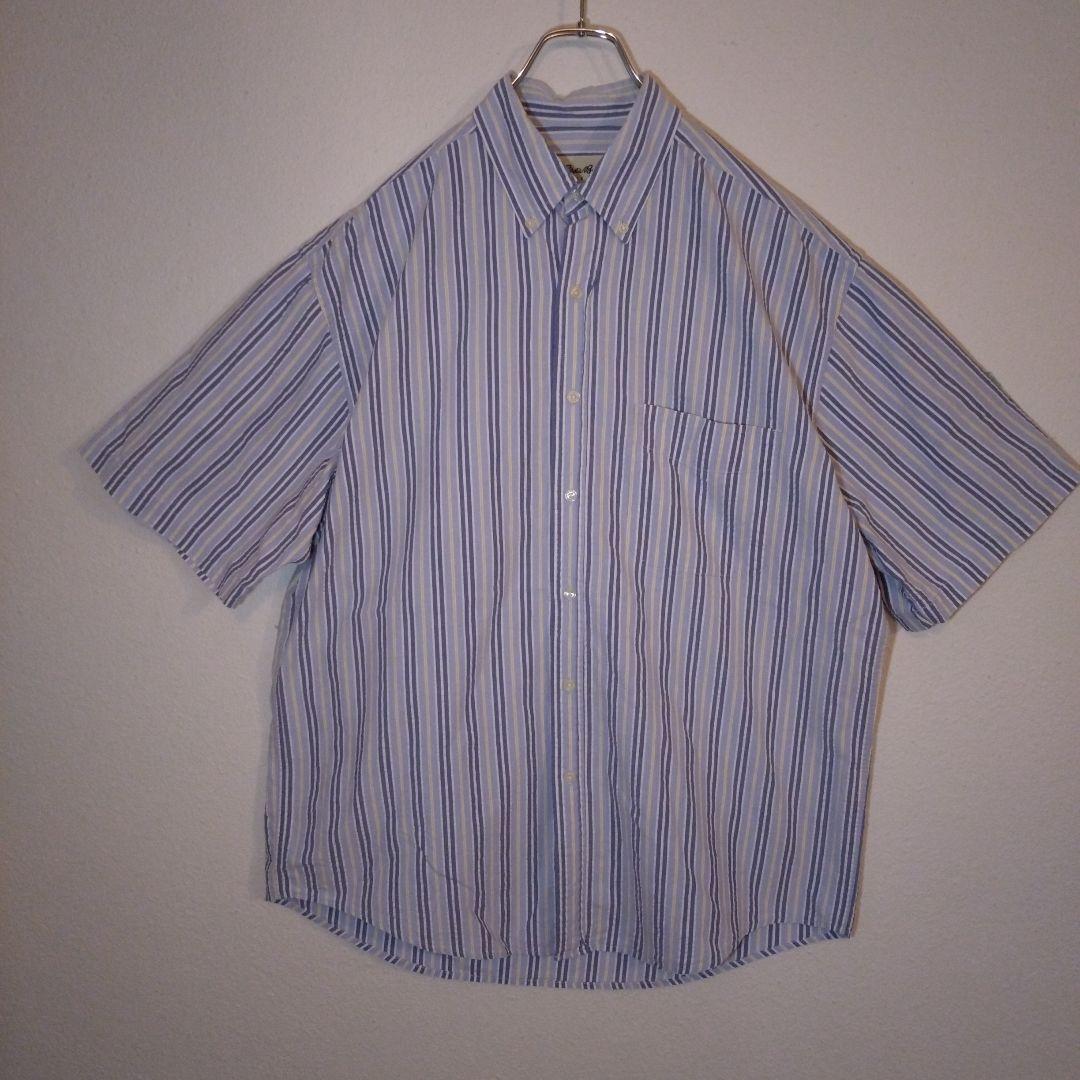 OLD eddie bauer シアサッカー半袖シャツ