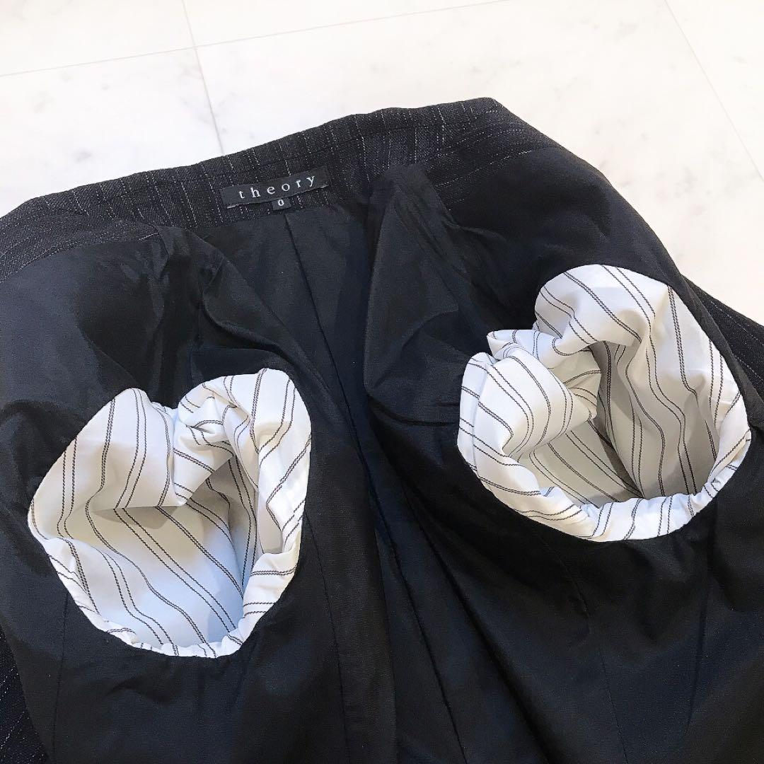 美品 Theory セオリー ウール パンツスーツ セットアップ ブラック 黒