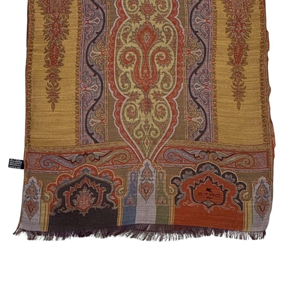 美品✨ETRO ペイズリー シルク・アセテート混 大判ストール