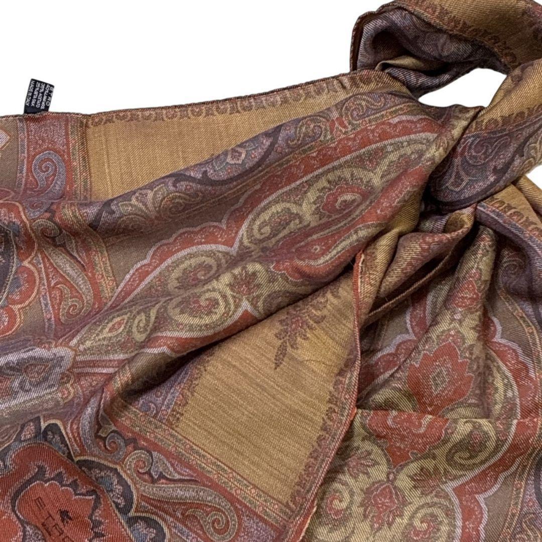 美品✨ETRO ペイズリー シルク・アセテート混 大判ストール