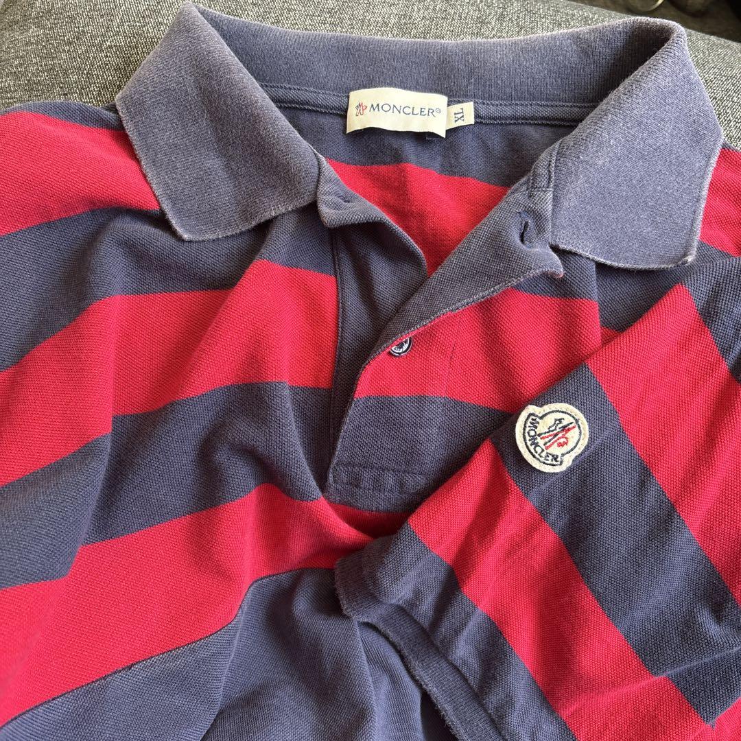 MONCLER ネイビー/レッド ポロシャツ(XL)⭐️ しまじろう