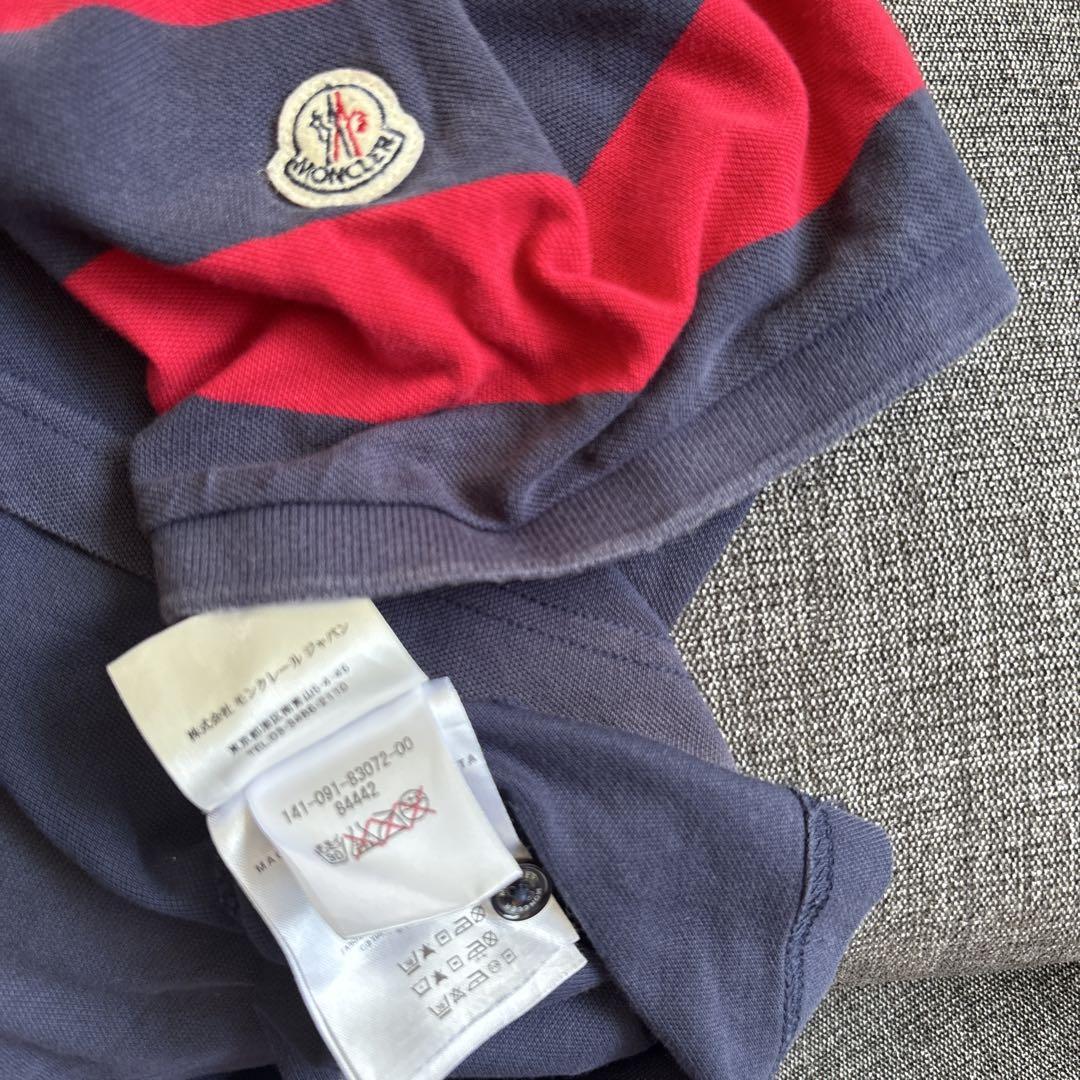 MONCLER ネイビー/レッド ポロシャツ(XL)⭐️ しまじろう