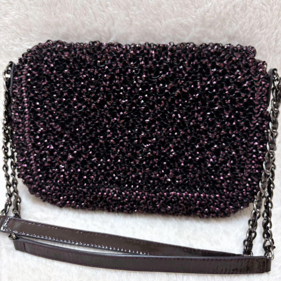 美品♡アンテプリマ ルッケット ワイヤーバッグ チェーンショルダー パープル 画像4