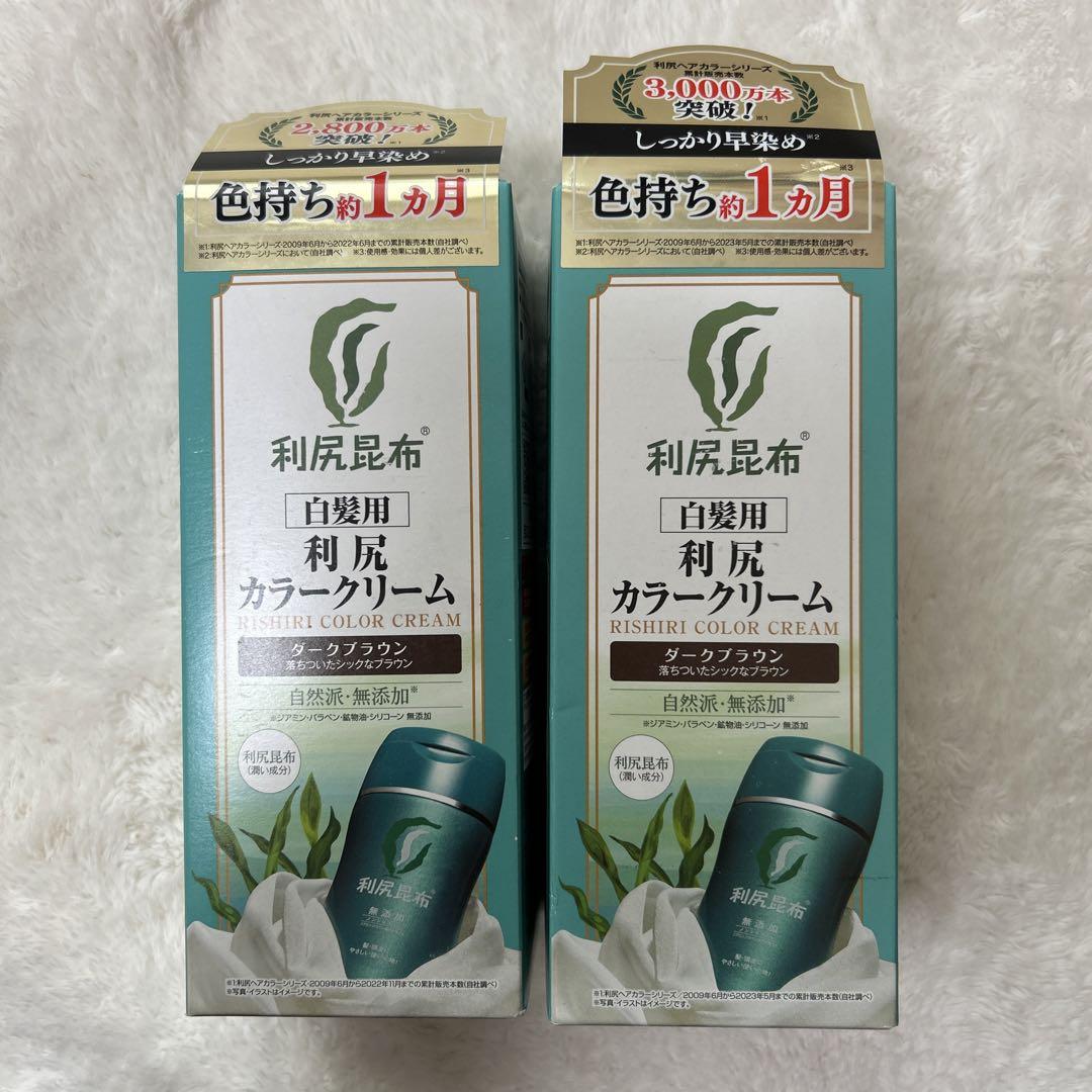 利尻昆布 白髪用カラークリーム ダークブラウン170g 2個セット