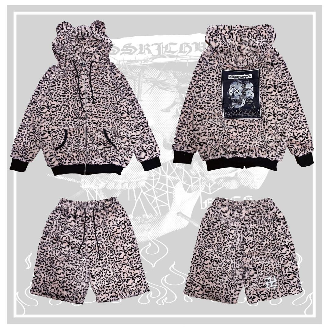 KRY clothing レオパード 豹柄 ボアパーカー セットアップ