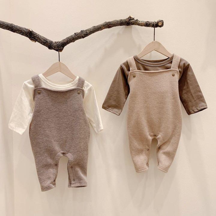 セール 韓国ベビー服 バッククロスサロペット ロンパース グレージュ80① portocolom.com セール 韓国ベビー服 バッククロスサロペット ロンパース グレージュ80① portocolom.com
