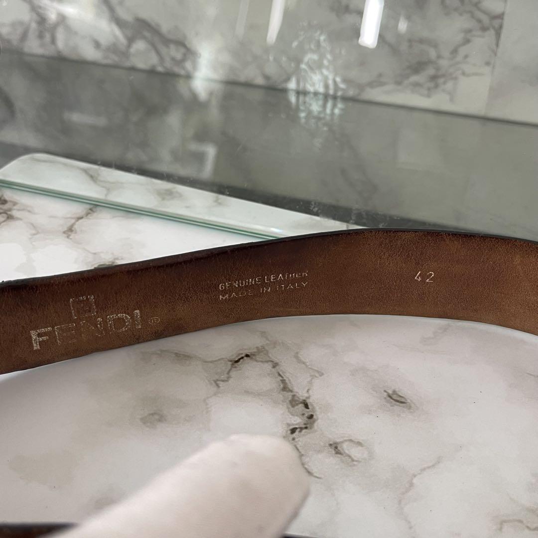 90s FENDI フェンディ ベルト スウェード ブラック 黒 ズッカ 42
