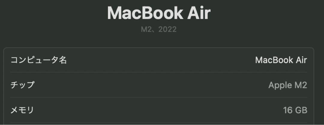 MacBook Air M2 13.6インチ 16GB 10コアGPU 画像8