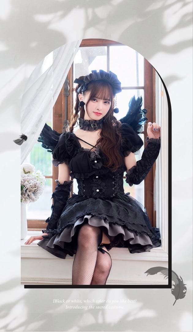 Malymoon藤咲凪着用 ゴシックドールエンジェルオリジナルコスプレ7点セット Malymoon藤咲凪着用 ゴシックドールエンジェルオリジナルコスプレ7点セット