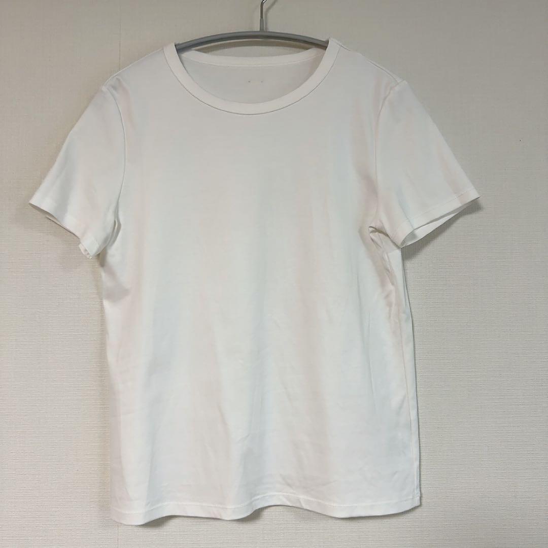 【未使用】白　シルクタッチコットンスリムフィットT シルクタッチコットンスリムフィットT(S WHITE): トップスanuans