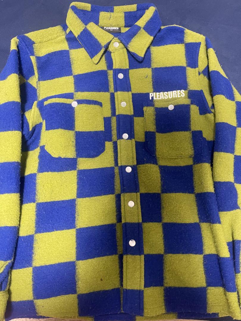 PLEASURES レギューム チェッカーボード ウール オーバー シャツ