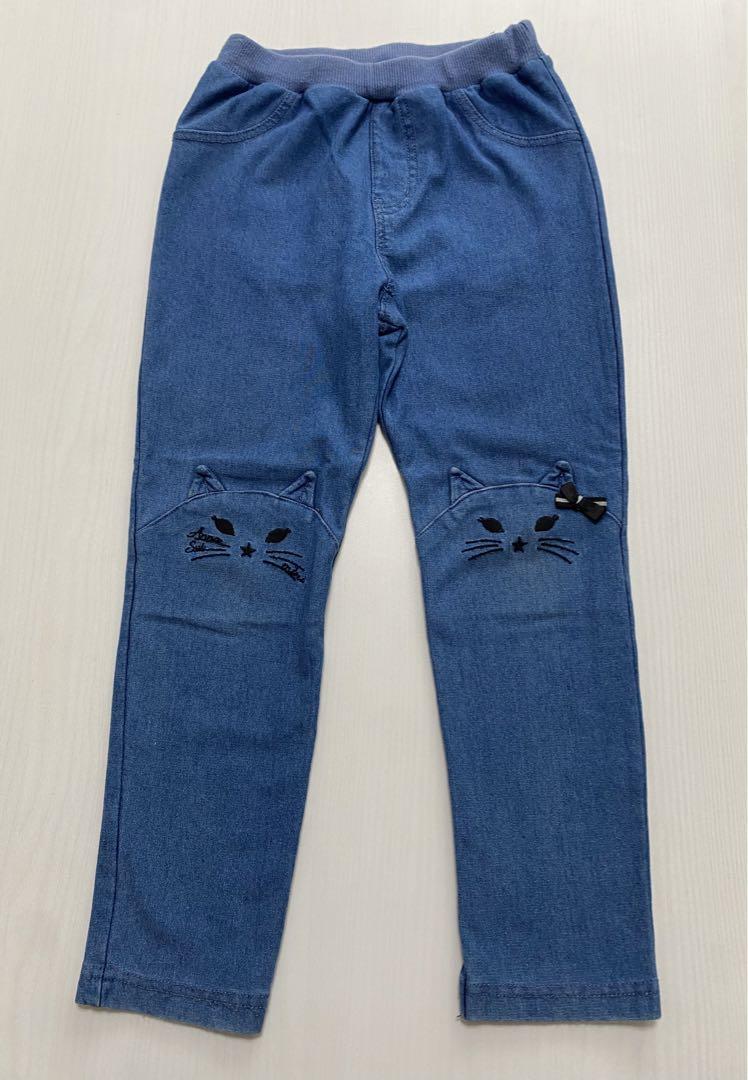 少し豊富な贈り物 美品】アナスイミニ 120サイズ デニム膝ネコスキニーパンツ ボトムス・スパッツ