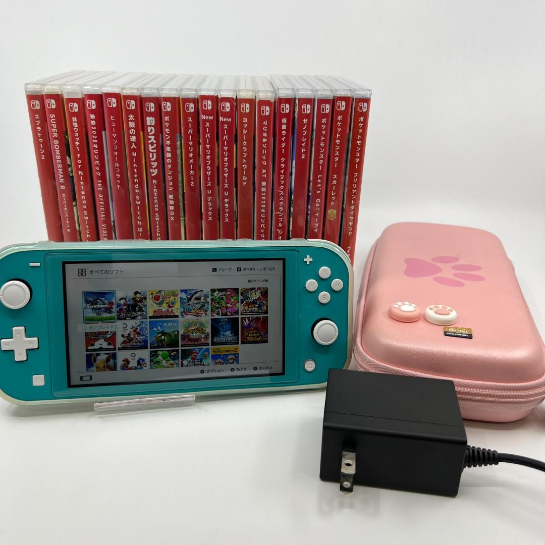 任天堂スイッチライト 本体 ターコイズ スイッチソフト 18本 まとめ売り