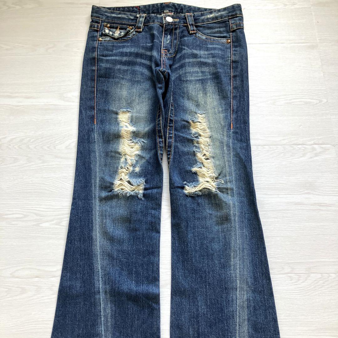 USA製00s TRUE RELIGION フレアデニム 極太ステッチ 赤耳 - メルカリ