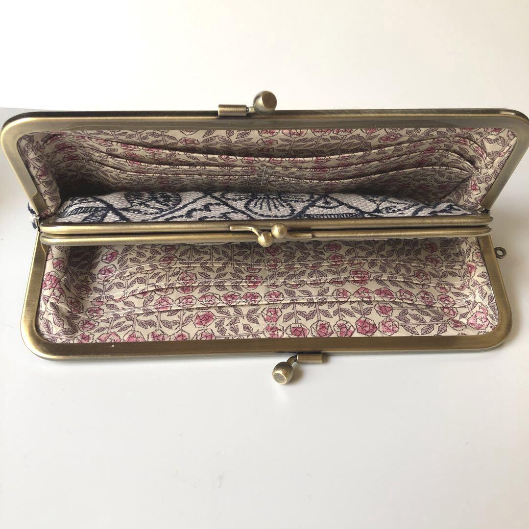 ハンドメイド がま口長財布 ミナペルホネン symphony - 財布