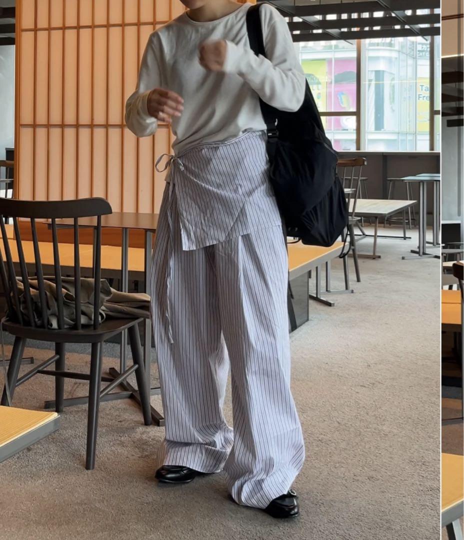 A.subjjject STRIPE FLAP PANTS
