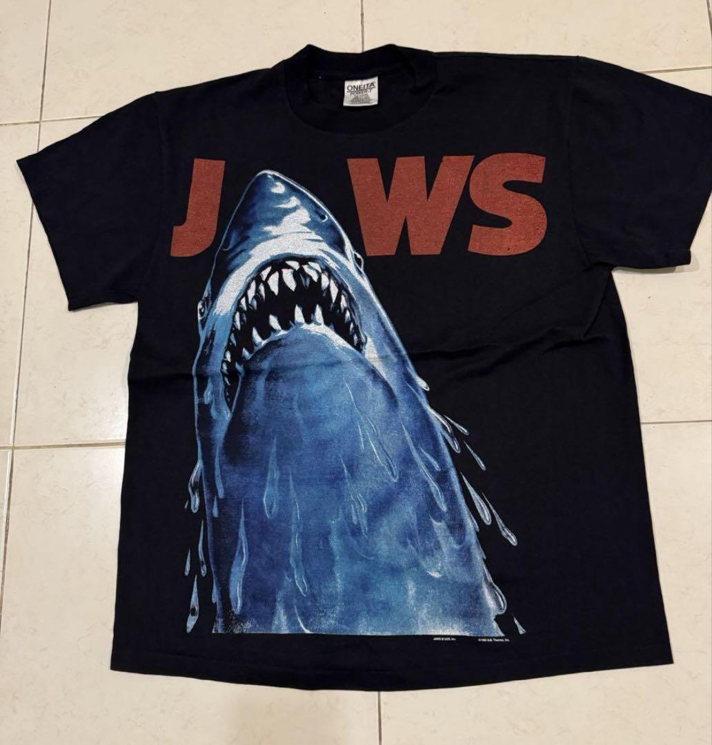 肌触りがいい ONEITA製 メルカリ - jaws 名作ムービーTシャツ 93年映画ジョーズ トップス