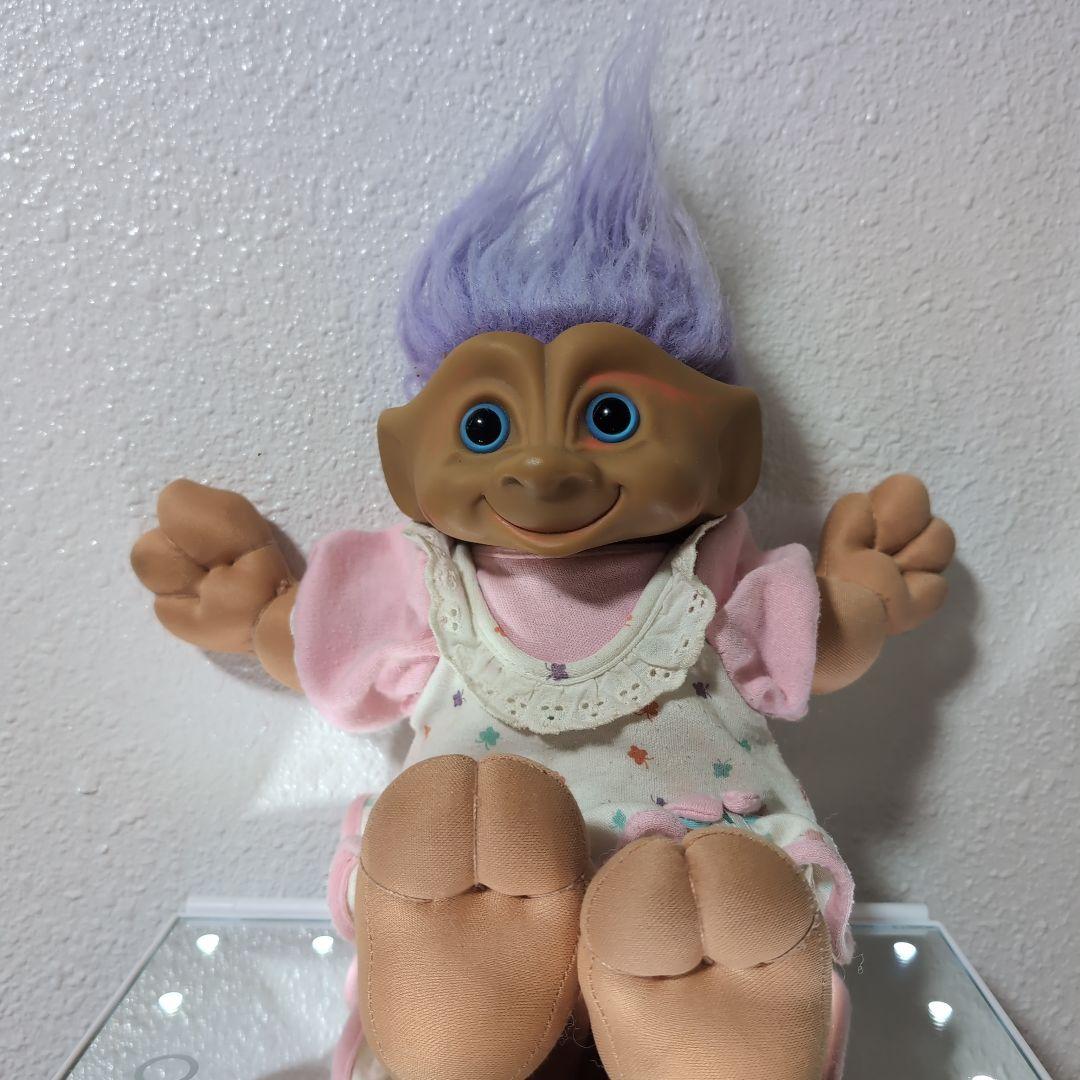 Vintage ビンテージ トロール人形 約28cm 紫の髪 - メルカリ