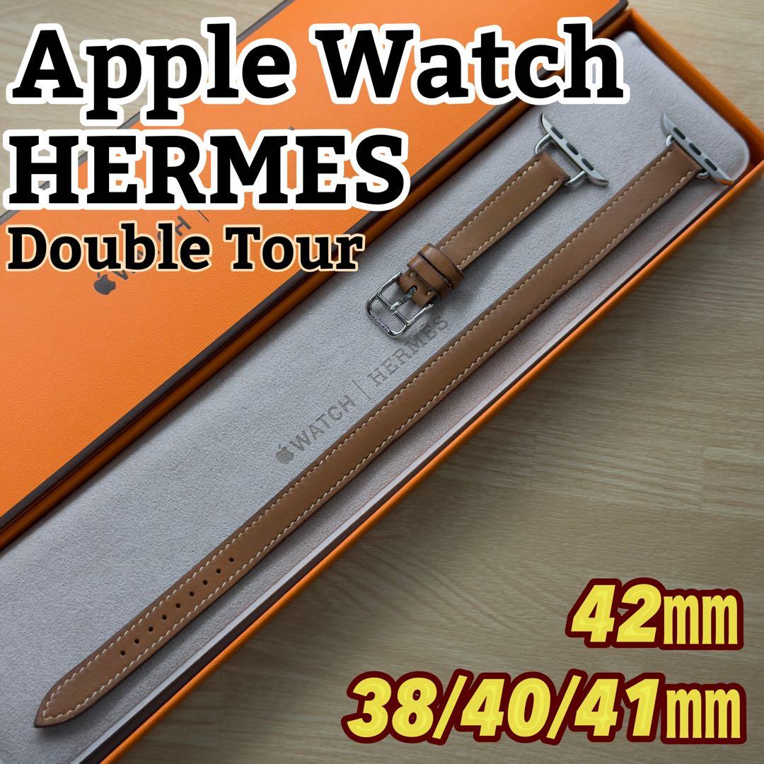 2958 Apple Watch エルメス ゴールドドゥブルトゥール 二重目立った傷や汚れなし