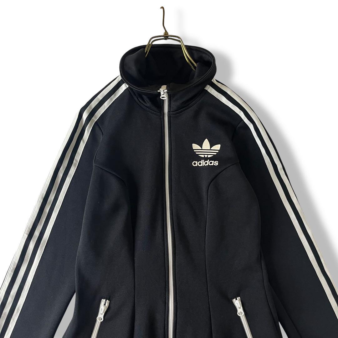 美品アディダス adidas ジャージ トラックジャケット ワンピース ブラック 販売 中ファッション - adidas アディダス ジャージ トラック