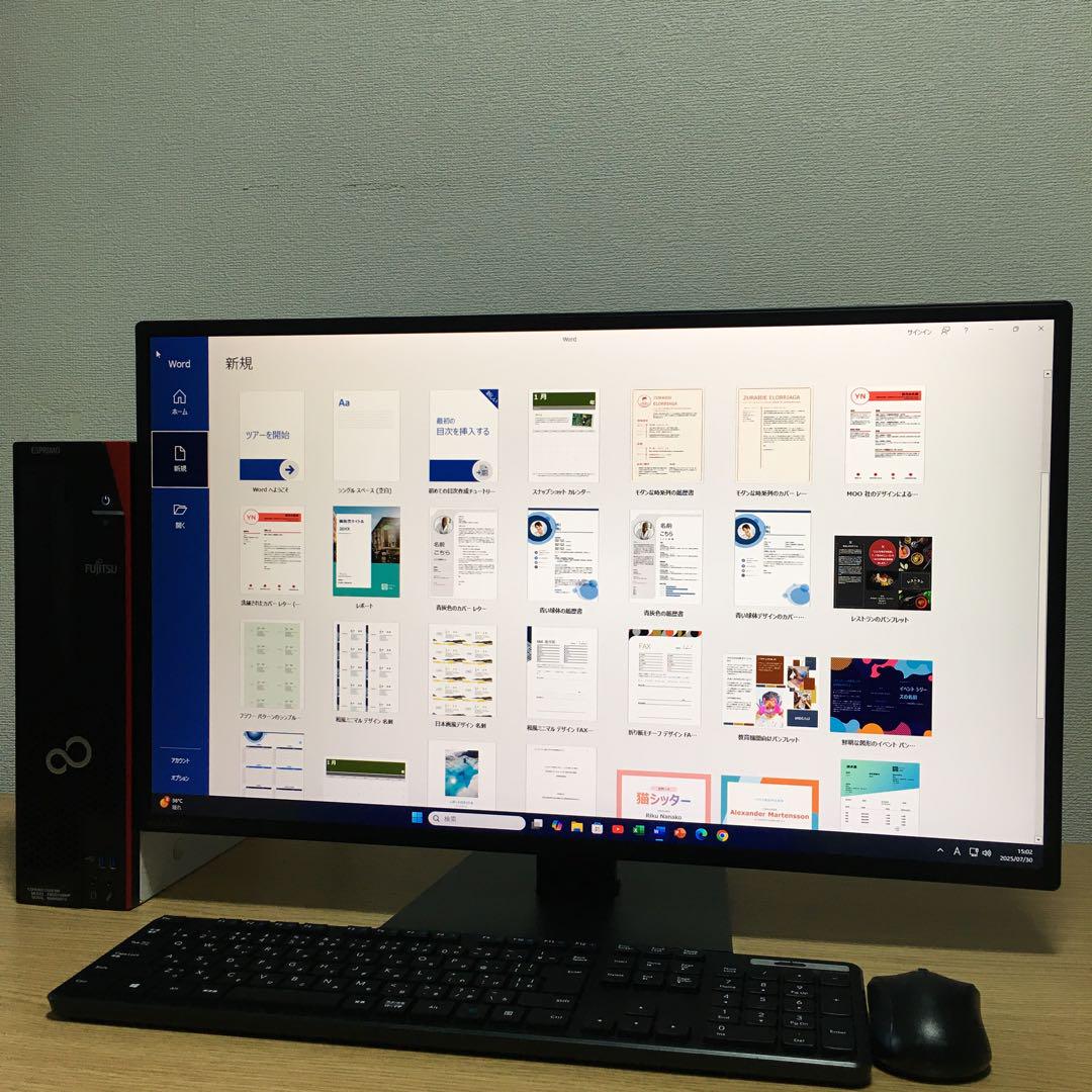 富士通 ESPRIMO Win11 強力デスクトップ 23.8'モニター 取説付 富士通 ESPRIMO Win11 27'モニター デスクトップ SSD 取説
