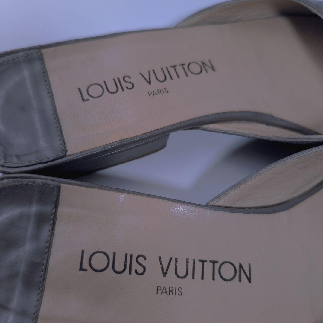 LOUIS VUITTON チャーム付き グレー ミュール 箱、保存袋付き