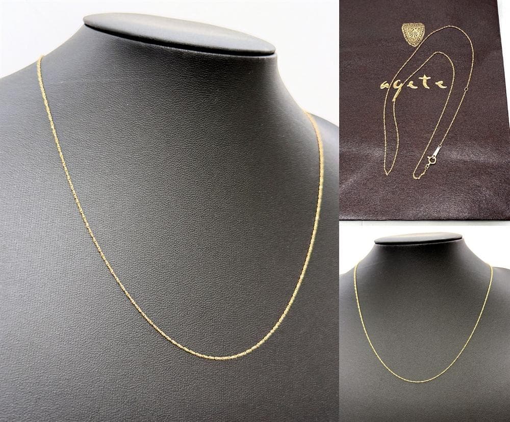 美品 2025 アガット K18 ネックレス チェーン 45cm セット 完売 美品 2025 アガット K18 ネックレス チェーン 45cm セット 完売