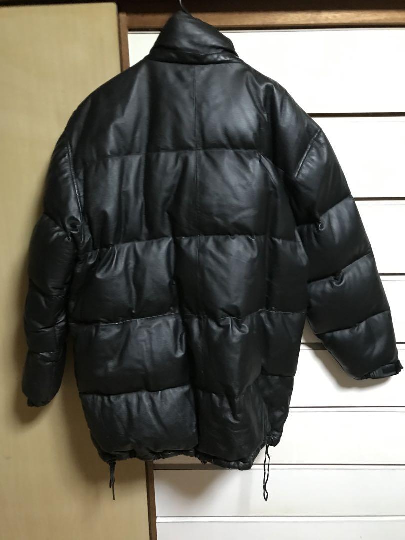 フリップザスクリプト レザー ダウン ジャケット XL ブラック 黒 豚革