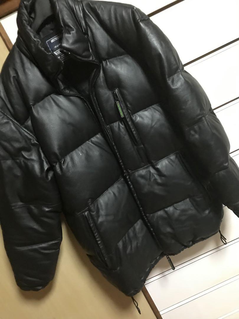 フリップザスクリプト レザー ダウン ジャケット XL ブラック 黒 豚革