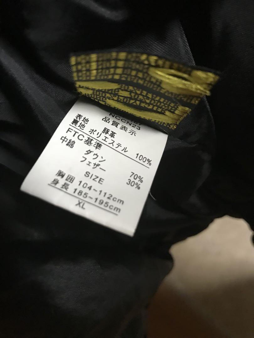 フリップザスクリプト レザー ダウン ジャケット XL ブラック 黒 豚革