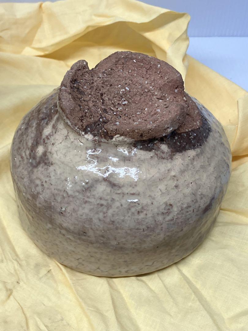 H【萩焼】萩焼窯元 萩陶山 十三代 田原道仙 茶碗 茶道具 抹茶碗※中古美品