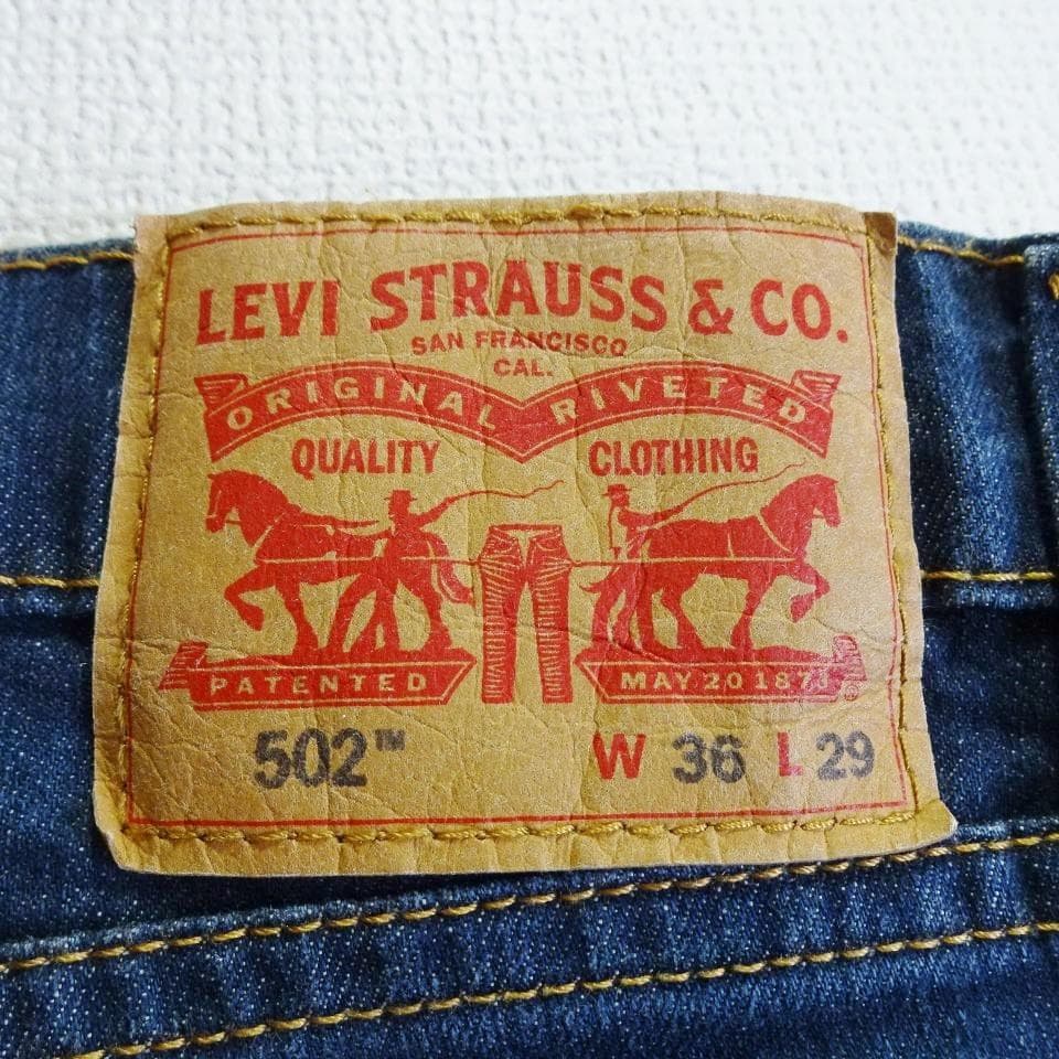 ビッグ★　リーバイス　502　W96cm　レギュラーテーパー　ストレッチ　藍青