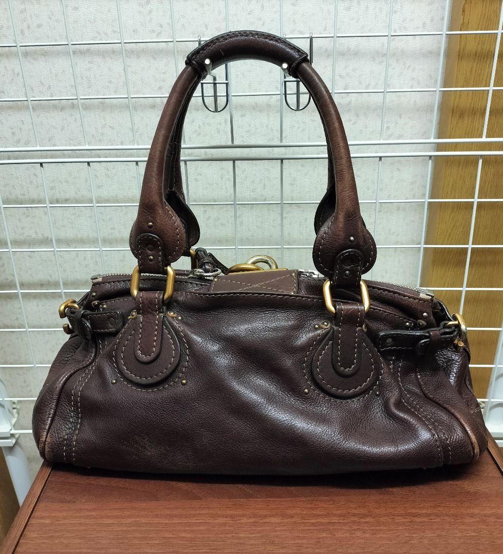 本物保証　Chloé 　イタリア製　バディントン　ブラウン ハンドバッグ Chloé パディントンダークブラウン ハンドバッグ