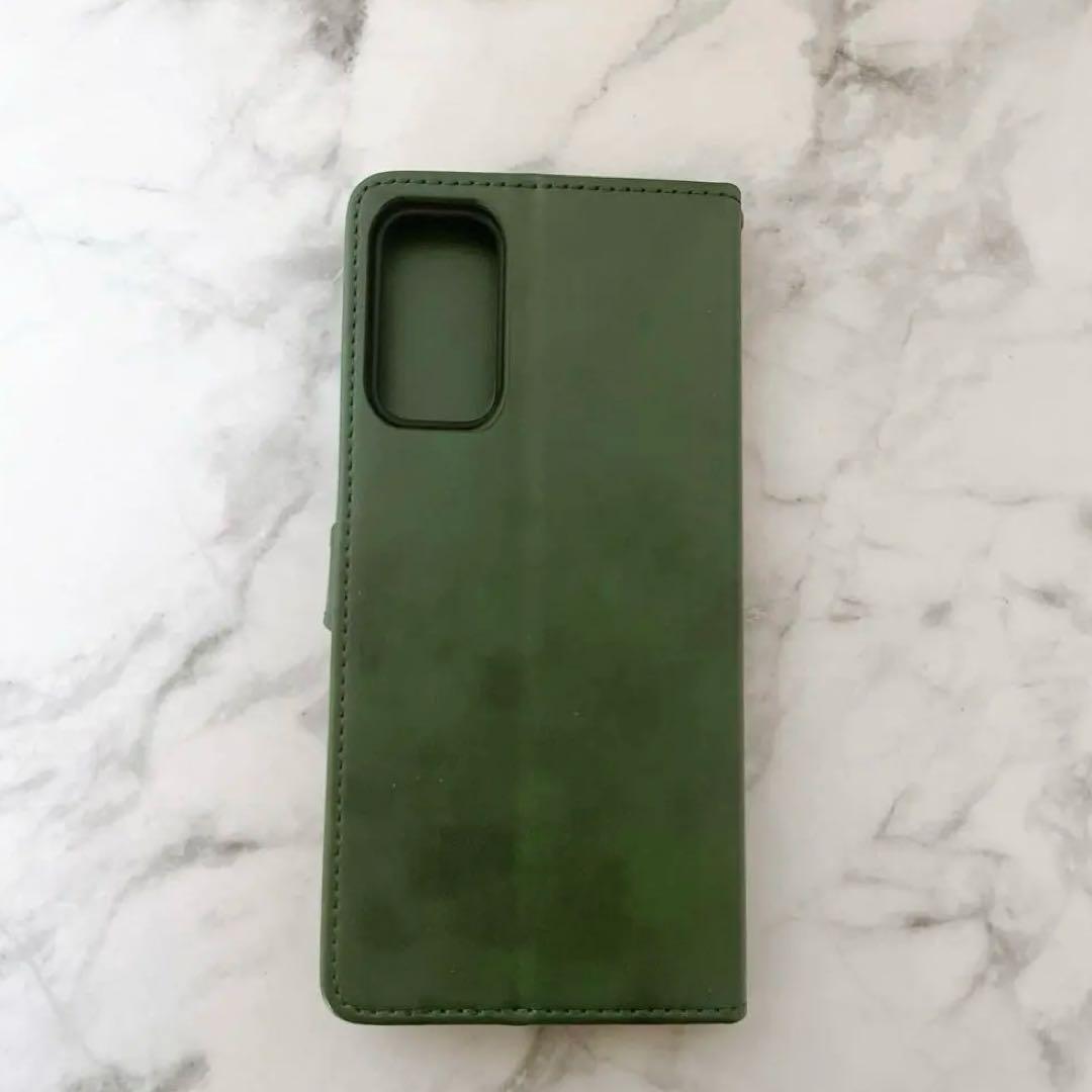 Galaxy S23ケース 手帳型 スマホケース グリーン カード収納