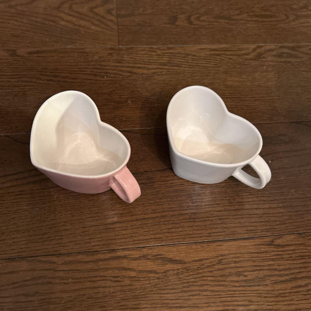 ハートのお皿とマグカップセット