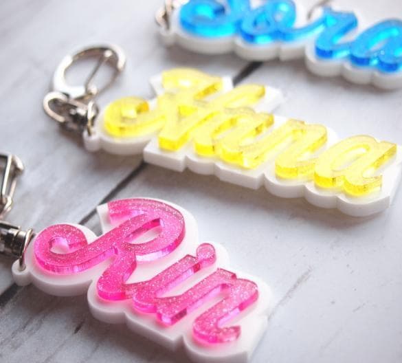 990円 3Ｄきらきらラメ入りのアクリルネームキーホルダー オーダー NEXPOTALLINN_EU
