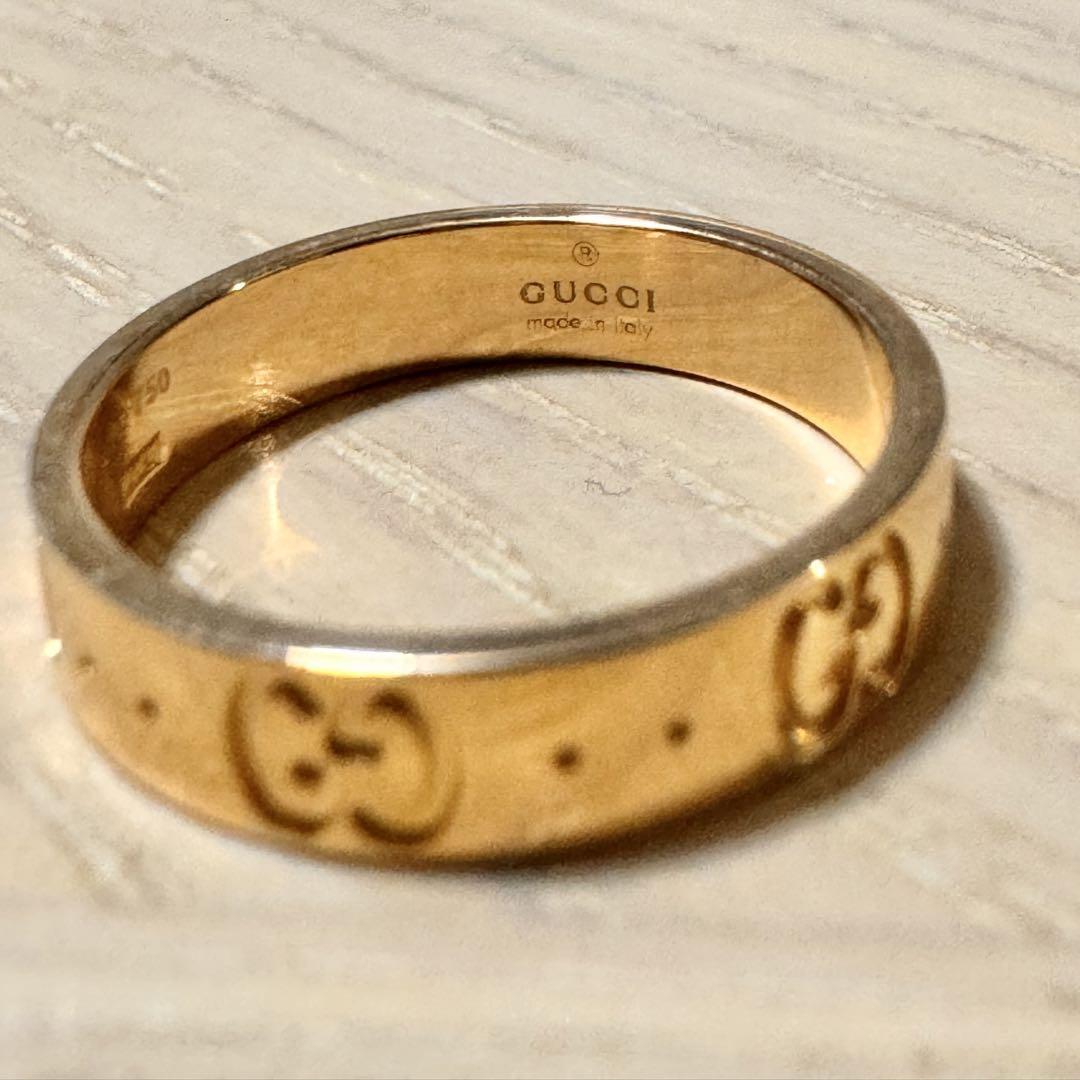 GUCCI グッチ GGロゴ iconリング ゴールドリング Au 750 YG