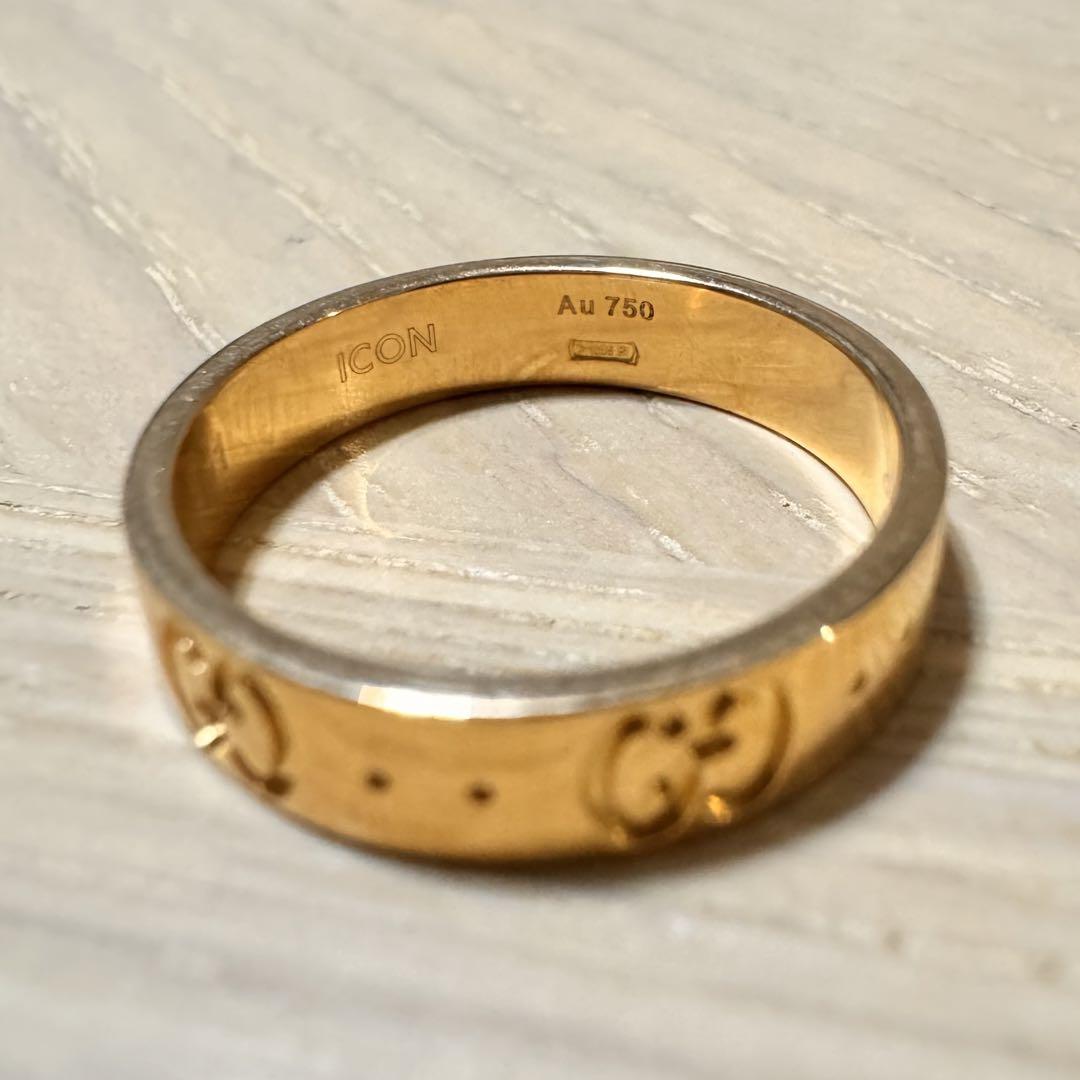 GUCCI グッチ GGロゴ iconリング ゴールドリング Au 750 YG