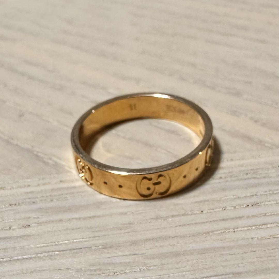 GUCCI グッチ GGロゴ iconリング ゴールドリング Au 750 YG