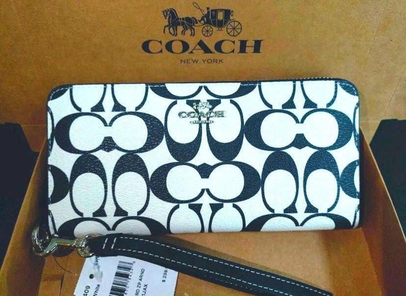 新品未使用 COACH コーチ 長財布 シグネチャー ホワイト - メルカリ