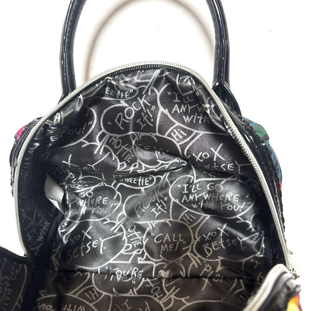 タグ付未使用品 BETSEY JOHNSON リボン レオパード ハンドバッグ