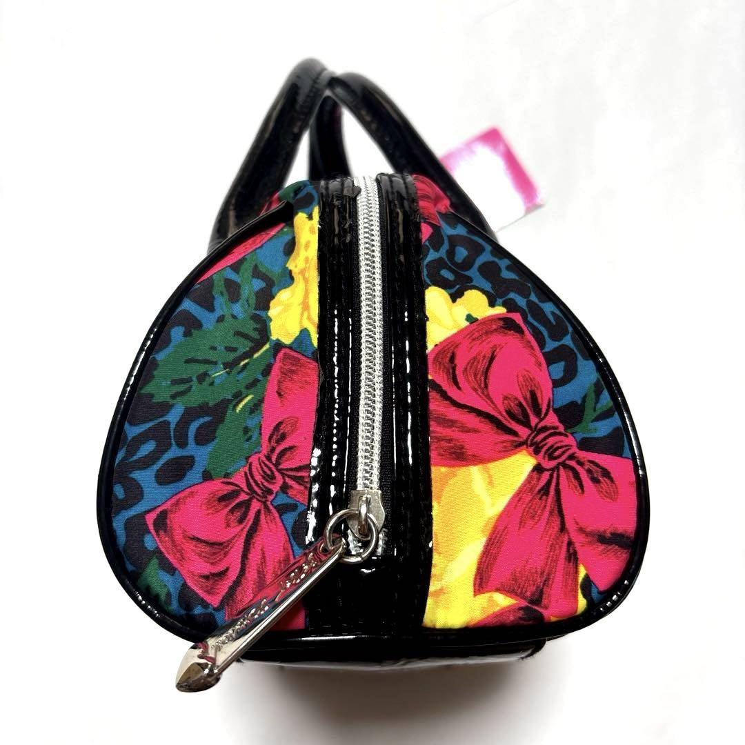 ※タグ付未使用品 BETSEY JOHNSON リボン レオパード ハンドバッグ タグ付未使用品 BETSEY JOHNSON リボン レオパード ハンドバッグ