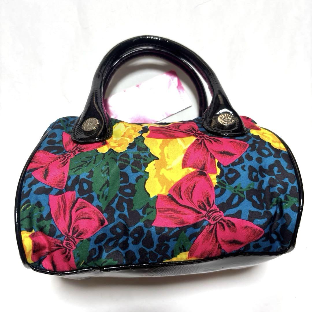 ※タグ付未使用品 BETSEY JOHNSON リボン レオパード ハンドバッグ タグ付未使用品 BETSEY JOHNSON リボン レオパード ハンドバッグ